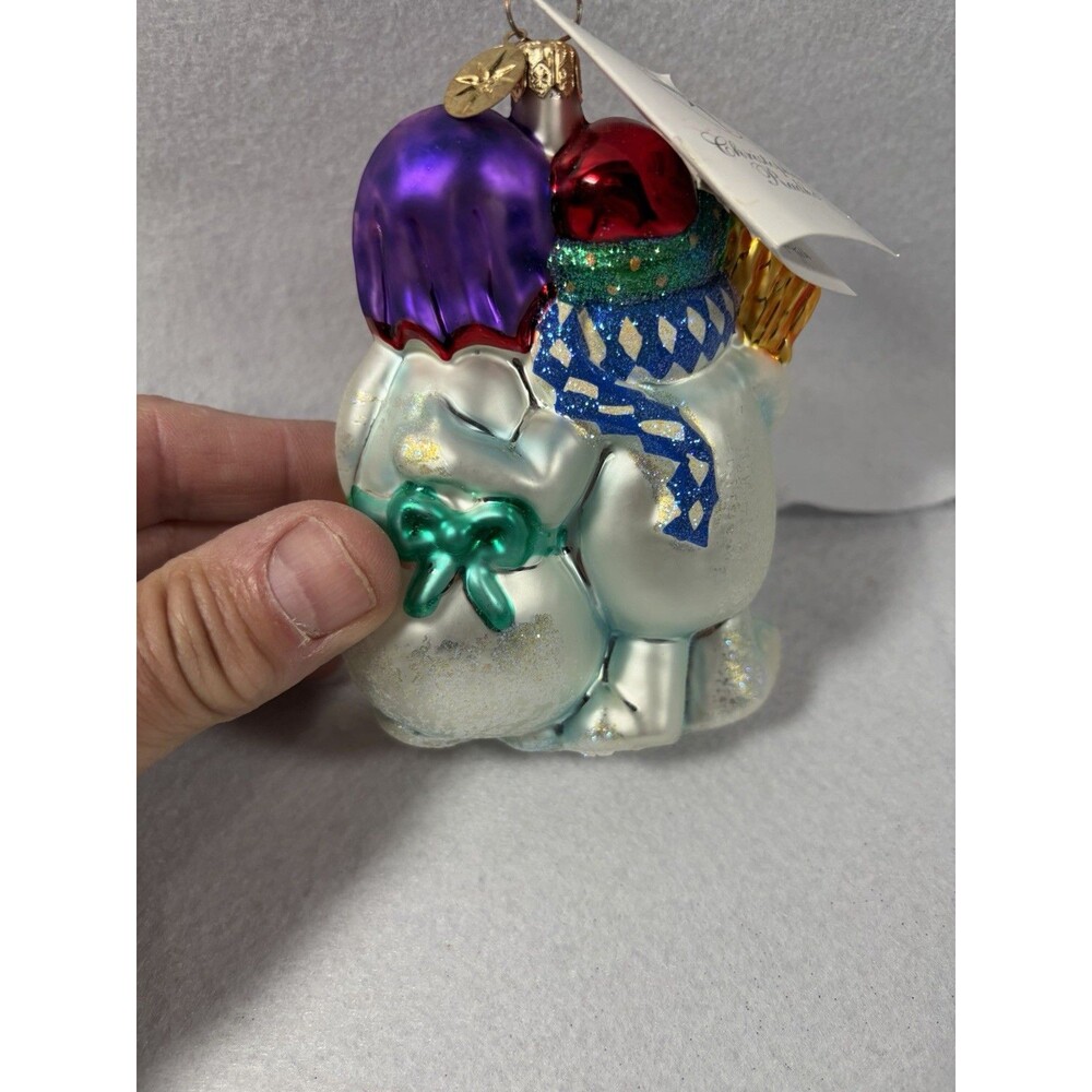CHRISTOPHER RADKO 4 1/2" Ornament WINTER PORTRAIT Mr. Mrs. Snowman Kids B1 - Picture 4 of 10